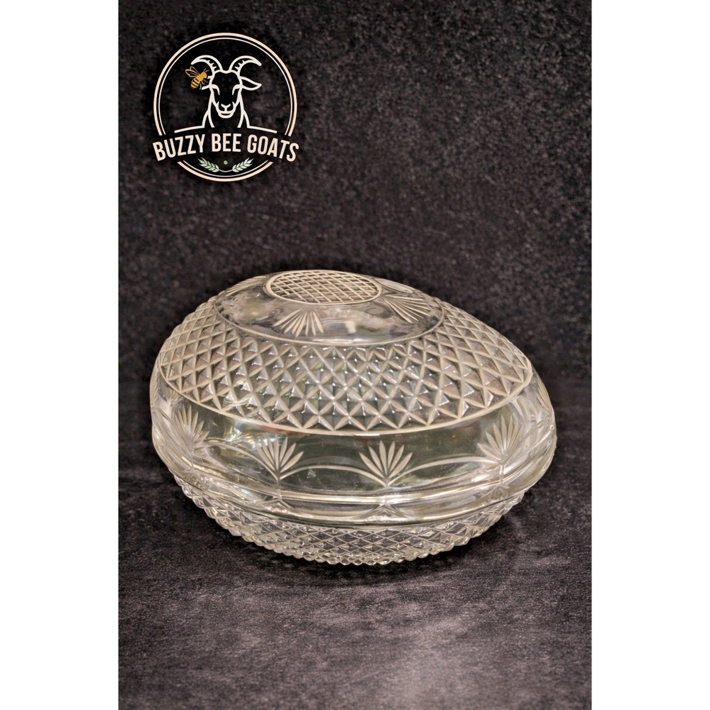 VINTAGE AVON FOSTORIA CRYSTAL GLASS EGG TRINKET BOX OVAL DISH 1977